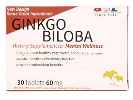 WHOLESALE GSL GINKGO BILOBA 30 TABLETS 60MG SOLD BY CASE Online Hot Sale