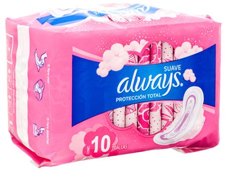 WHOLESALE ALWAYS MAXI PAD SUAVE W WINGS 10 CT SOLD BY CASE Sale