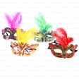 WHOLESALE GLITTER MASQUERADE MASK W FEATHERS ASST COLORS SOLD BY CASE For Cheap