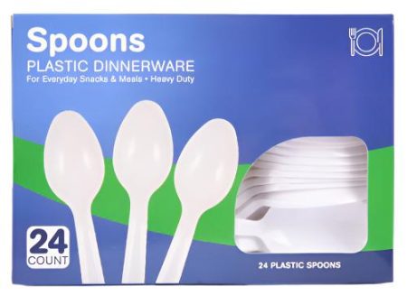 WHOLESALE PLASTIC DISPOSABLE SPOONS 24CT SOLD BY CASE For Discount