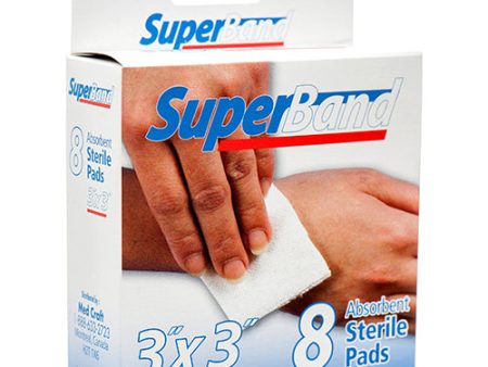 WHOLESALE SUPERBAND STERILE PADS 8CT 3X3 SOLD BY CASE Cheap