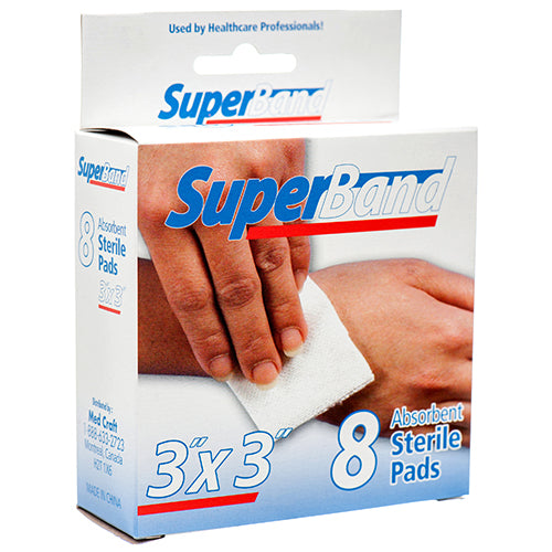 WHOLESALE SUPERBAND STERILE PADS 8CT 3X3 SOLD BY CASE Cheap