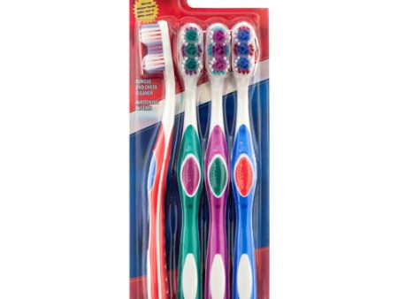 WHOLESALE SHINY FRESH TOOTHBRUSH  W  SOFT GRIP 4PK SOLD BY CASE Sale