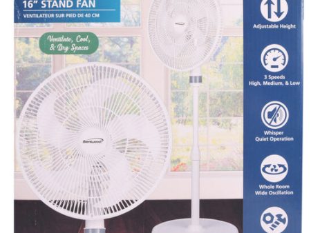 NEW WHOLESALE 3-SPEED OSCILLATING STAND FAN WHITE 16 IN SOLD BY CASE For Cheap