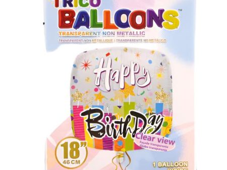 WHOLESALE TRICO 18 HAPPY BIRTHDAY TRANSPARENT BALLOON SOLD BY CASE Online Hot Sale