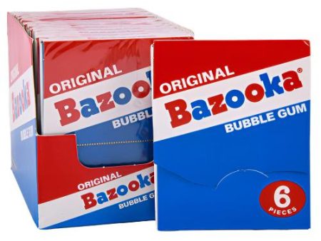 WHOLESALE BAZOOKA GUM ORIGINAL&GRAPE ASST 6-PC 1.27-OZ SOLD BY CASE For Cheap