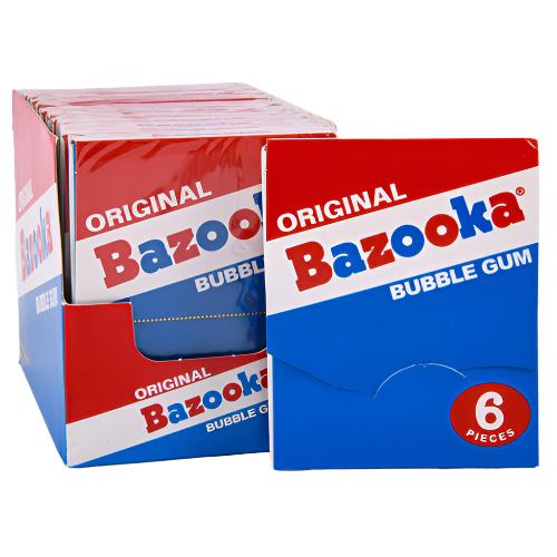 WHOLESALE BAZOOKA GUM ORIGINAL&GRAPE ASST 6-PC 1.27-OZ SOLD BY CASE For Cheap