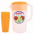 WHOLESALE PITCHER 2.25QT W 4 TUMBLERS & ASST CLRS SOLD BY CASE Discount