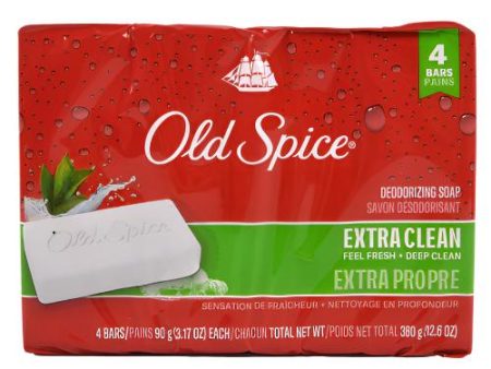 NEW WHOLESALE OLD SPICE SOAP EXTRA CLEAN 4 PK X 3.17 OZ SOLD BY CASE Sale