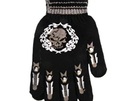 NEW WHOLESALE HW SKULL GLOVES BLACK ASST 1PR SOLD BY CASE Online Hot Sale