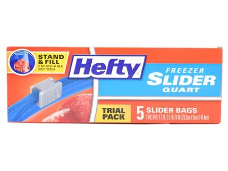 WHOLESALE HEFTY SLIDER FREEZER QUART BAG 5CT SOLD BY CASE For Cheap