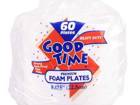 WHOLESALE GOOD TIME FOAM PLATE ROUND 8.875 HEAVY DUTY 60CT SOLD BY CASE Sale