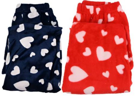 NEW WHOLESALE HW FLEECE PAJAMA PANTS HEARTS  ASST SOLD BY CASE For Cheap