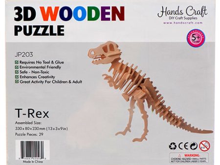 WHOLESALE CRAFT DIY 3D WOODEN PUZZLE T-REX SOLD BY CASE Sale