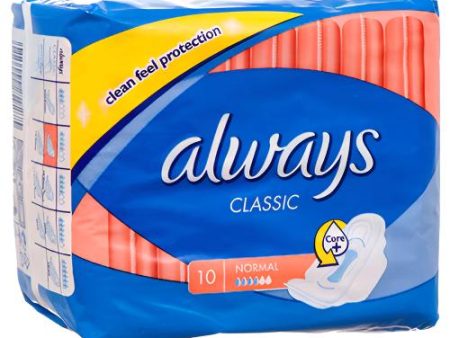 WHOLESALE ALWAYS CLASSIC MAXI PAD NORMAL W WINGS 10 CT SOLD BY CASE Discount