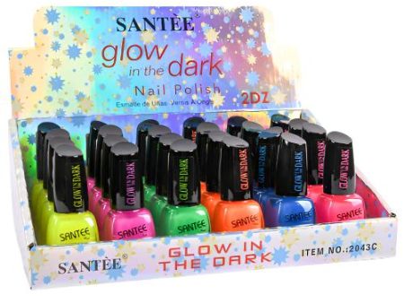 WHOLESALE SANTEE GLOW IN THE DARK NAIL PIOLISH ASST SOLD BY CASE Sale