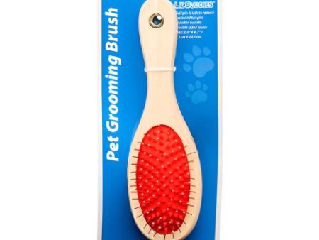 WHOLESALE LIL  BUDDIES PET BRUSH 8.7X2.4 DOUBLE SIDE W WOODEN HANDLE SOLD BY CASE Online now