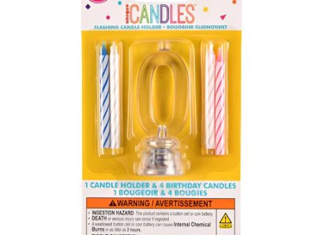 WHOLESALE UNIQUE #0 FLASHING LED BIRTHDAY CANDLE WITH HOLDER SOLD BY CASE Supply