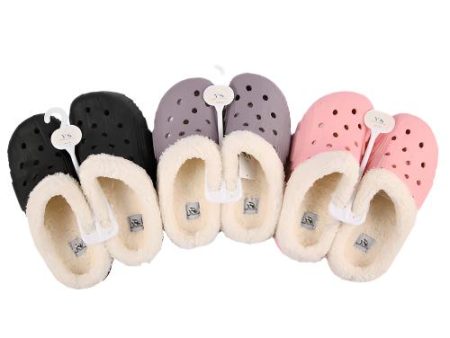 NEW WHOLESALE HW WOMEN LINED CLOG SLIPPERS W FUR ASST SZ 5-10 SOLD BY CASE Hot on Sale