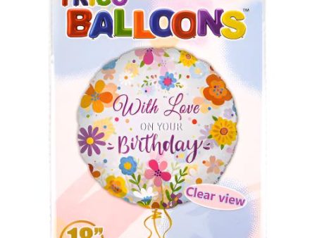 WHOLESALE TRICO 18 WITH LOVE ON YOUR BIRTHDAY FLORAL TRANSPARENT BALLOON SOLD BY CASE Online