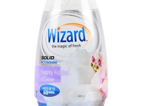 WHOLESALE WIZARD SOLID FRESHENER FRESHLY FOLDED LINEN 7.8 OZ SOLD BY CASE For Sale