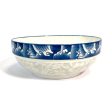 WHOLESALE CERAMIC LARGE BOWL BLUE W  FLORAL DESIGN SOLD BY CASE Hot on Sale