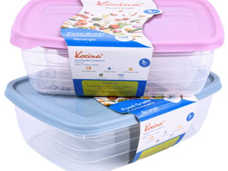 NEW WHOLESALE KOCINA REC FOOD CONTAINERS ASST 3-PC SOLD BY CASE Sale