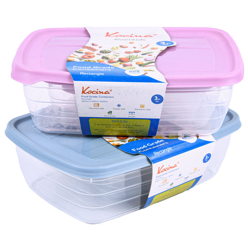 NEW WHOLESALE KOCINA REC FOOD CONTAINERS ASST 3-PC SOLD BY CASE Sale