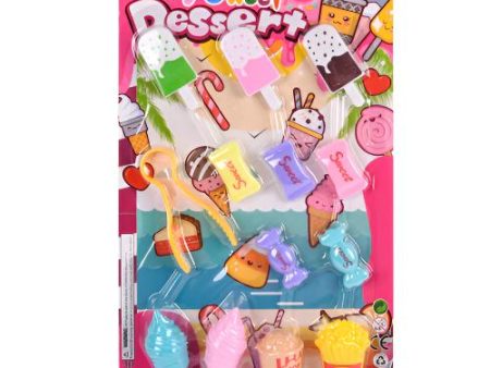 WHOLESALE FOOD DESSERT PLAY SET ON BLISTER CARD 13 14-PC ASST SOLD BY CASE Cheap