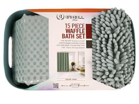 WHOLESALE DAHDOUL WAFFLE BATH SET ASST 15-PC SOLD BY CASE Fashion