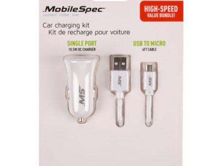 WHOLESALE MOBILE SPEC CAR CHARGING KIT WHITE 3PC SOLD BY CASE Cheap