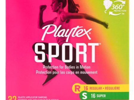 NEW WHOLESALE PLAYTEX SPORT TAMPONS REGULAR & SUPER 32 CT SOLD BY CASE Online Sale