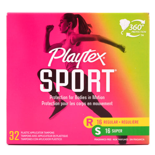 NEW WHOLESALE PLAYTEX SPORT TAMPONS REGULAR & SUPER 32 CT SOLD BY CASE Online Sale