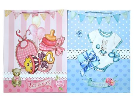 WHOLESALE BABY SHOWER GIFT BAG XL ASST DESIGN SOLD BY CASE Online