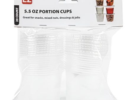 NEW WHOLESALE EZ PLASTIC PORTION CUPS CLEAR 5.5-OZ 20CT SOLD BY CASE Fashion