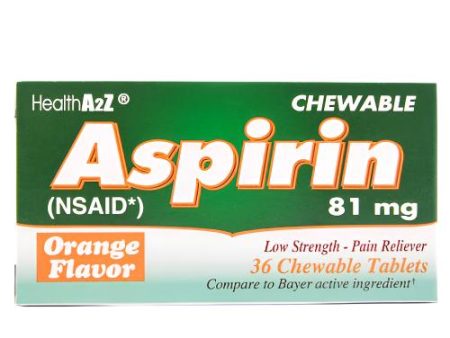 WHOLESALE HEALTHA2Z CHEWABLE ASPIRIN 81MG 36 CT ORANGE TABLETS SOLD BY CASE Discount