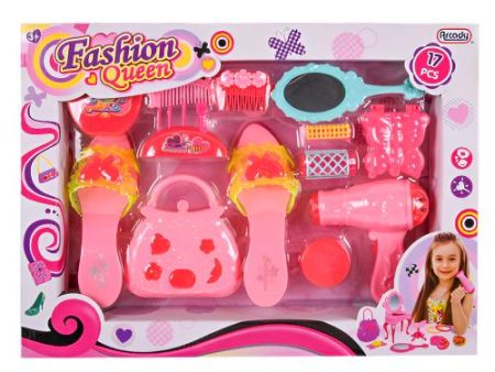 NEW WHOLESALE FASHION QUEEN BEAUTY SET TOY ASST 17PC SOLD BY CASE Supply