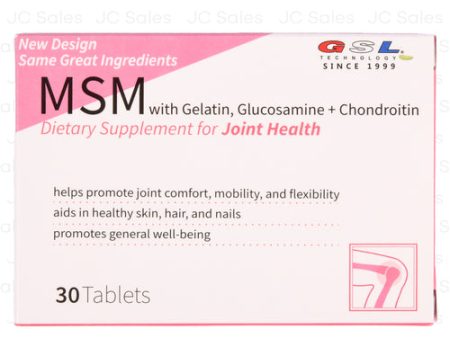 WHOLESALE GSL MSM JOINT HEALTH 30 TABLETS SOLD BY CASE Discount