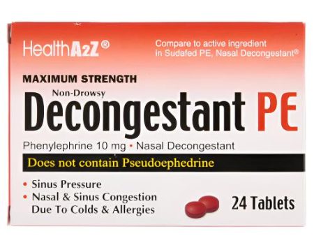 WHOLESALE HEALTHA2Z DECONGESTANT PE 10MG 24 TABLETS SOLD BY CASE Sale