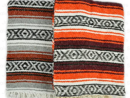 WHOLESALE TRADITIONAL MEXICAN BLANKET 74X53  ASST COLORS SOLD BY CASE on Sale