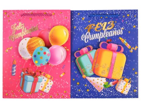 NEW WHOLESALE GIFT BAG  FELIZ CUMPLEANOS  SMALL ASSROTED POP OUT DESIGN SOLD BY CASE Cheap