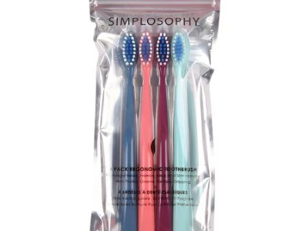 WHOLESALE SIMPLOSOPHY TOOTHBRUSHES 4PK SOLD BY CASE Hot on Sale