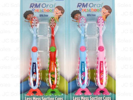 WHOLESALE RM ORAL PRESCHOOL SUCTION CUP TOOTHBRUSH 2 PK SOLD BY CASE Fashion