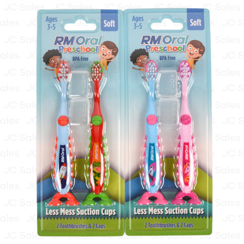 WHOLESALE RM ORAL PRESCHOOL SUCTION CUP TOOTHBRUSH 2 PK SOLD BY CASE Fashion