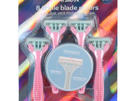 NEW WHOLESALE SPASAVVY LADY TRIPLE BLADE RAZORS 8PK SOLD BY CASE For Cheap