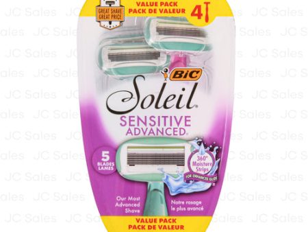 WHOLESALE BIC SOLIEL SENSITIVE ADVANCED RAZOR VALUE PACK SOLD BY CASE Online now