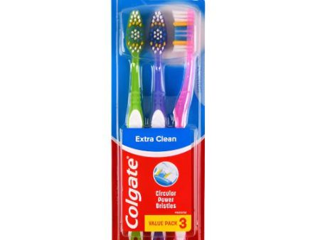 NEW WHOLESALE COLGATE TOOTHBRUSH EXTRA CLEAN SOFT 3 PC SOLD BY CASE Online Sale