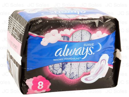 WHOLESALE ALWAYS MAXI PADS NOCTURNA SUAVE 8 CT SOLD BY CASE Online now