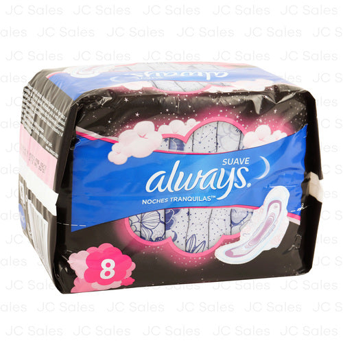 WHOLESALE ALWAYS MAXI PADS NOCTURNA SUAVE 8 CT SOLD BY CASE Online now