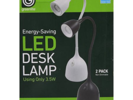 WHOLESALE DESK LAMP LED 2PK SET BLACK, WHITE ASST. SOLD BY CASE Cheap